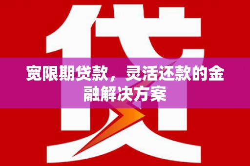 狮子宽限期贷款，灵活还款的金融解决方案