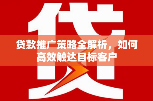狮子贷款推广策略全解析，如何高效触达目标客户