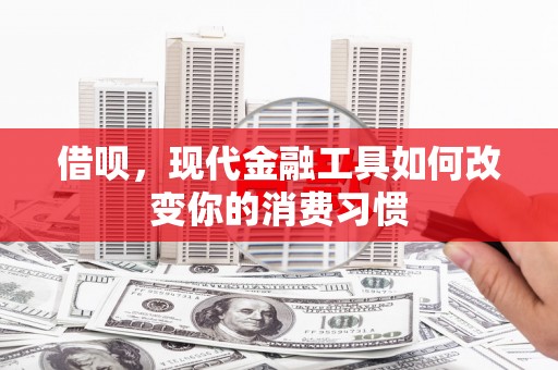 狮子借呗，现代金融工具如何改变你的消费习惯