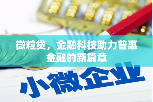 狮子微粒贷，金融科技助力普惠金融的新篇章