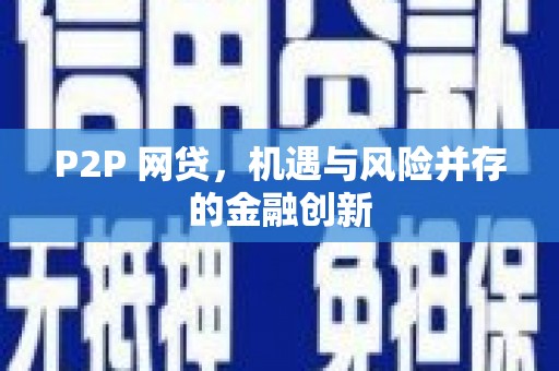 狮子P2P 网贷，机遇与风险并存的金融创新